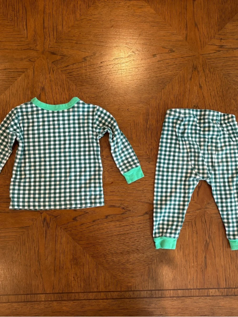 GAP Green and White Gingham Kids Pajama Set - Picture 2 of 4